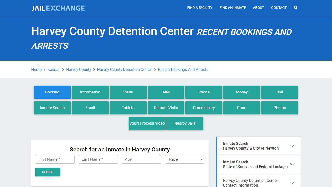 Harvey County Detention Center Recent Bookings And Arrests - Jail Exchange