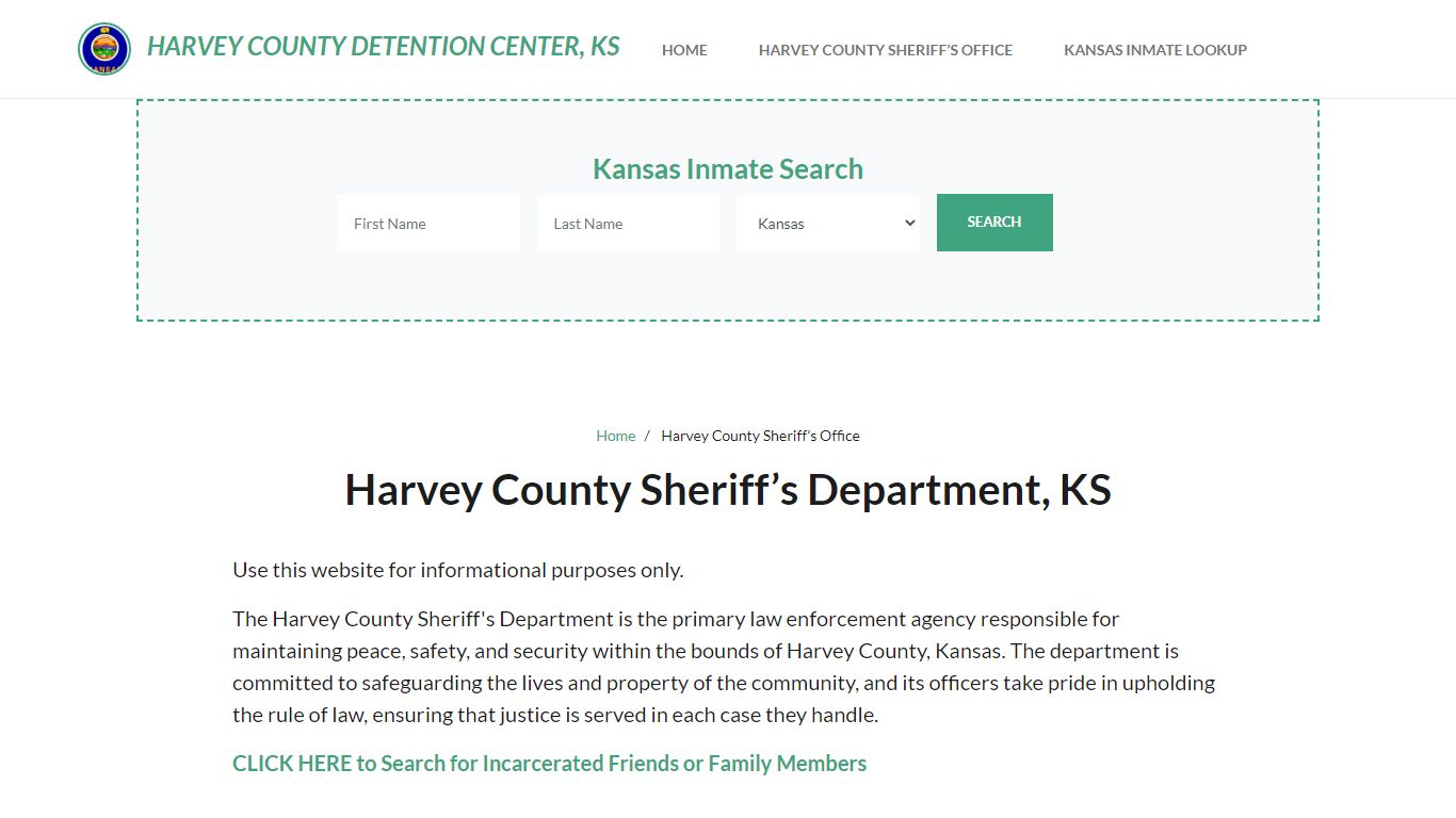 Harvey County Sheriff Department, KS Arrests, Warrant Lookup